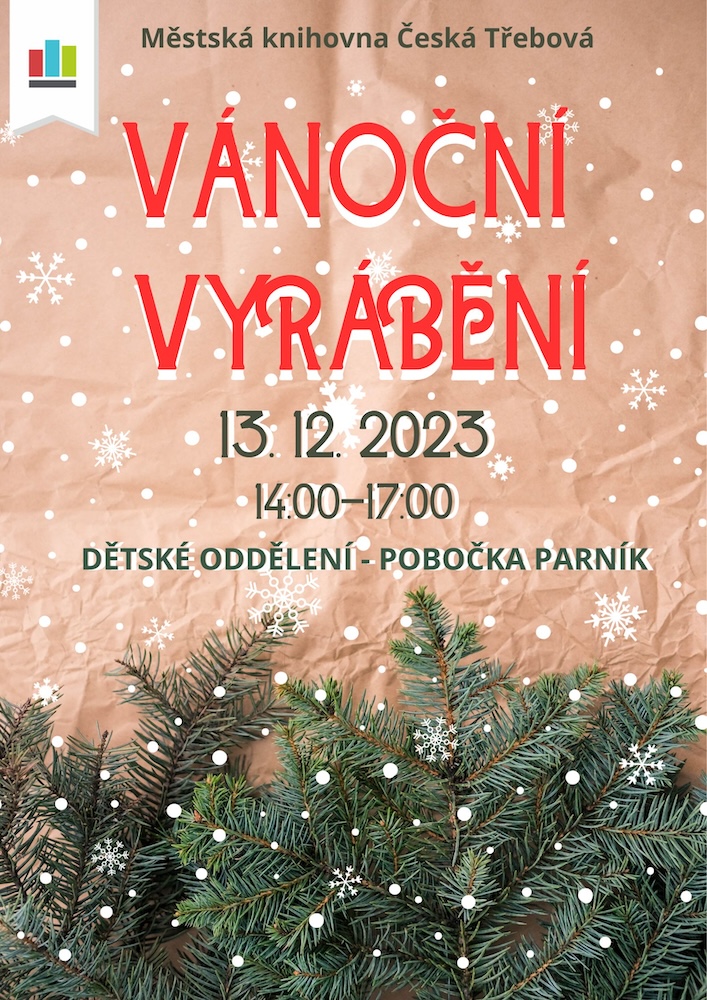 Plakát: Vánoční tvoření na pobočce Parník