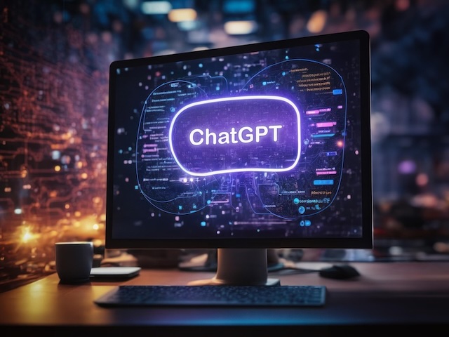 Ilustrační foto: počítač s grafikou ChatGPT