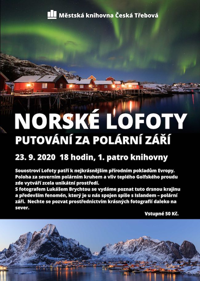 Plakát ka přednášku Norské lofoty