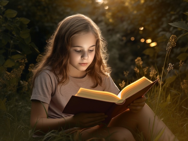 Ilustrační foto: dívka čte na louce